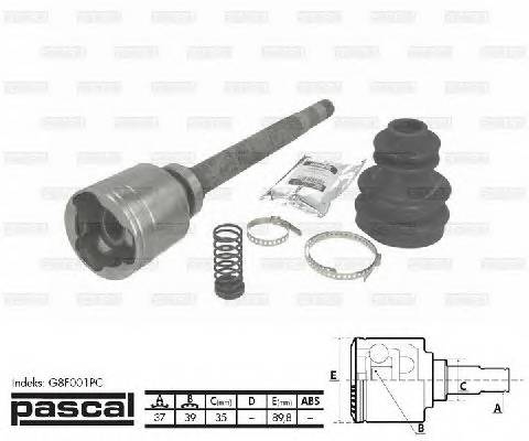 PASCAL G8F001PC Шарнірний комплект, приводний