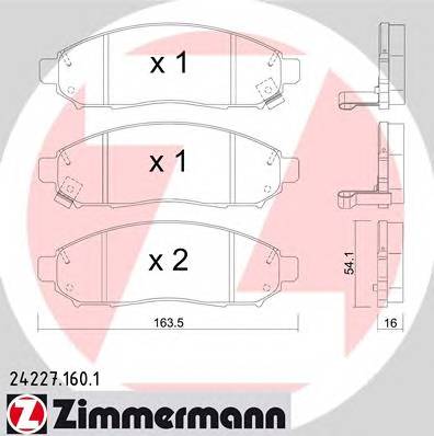 ZIMMERMANN 24227.160.1 Комплект тормозных колодок,