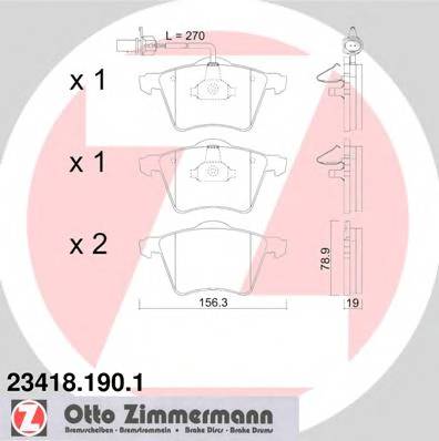 ZIMMERMANN 23418.190.1 Комплект тормозных колодок,