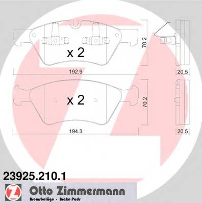 ZIMMERMANN 23925.210.1 Комплект тормозных колодок,