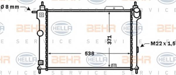 HELLA 8MK 376 771-061 Радиатор, охлаждение двигателя