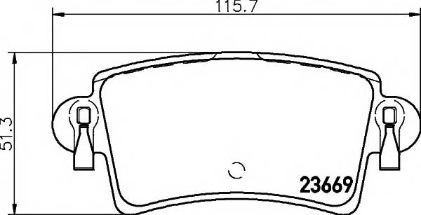 HELLA 8DB 355 009-421 Комплект гальмівних колодок,