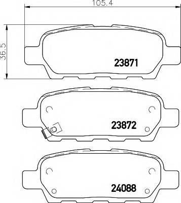 HELLA 8DB 355 010-241 Комплект гальмівних колодок,