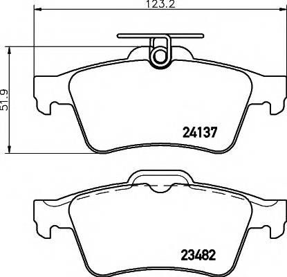 HELLA 8DB 355 011-731 Комплект гальмівних колодок,