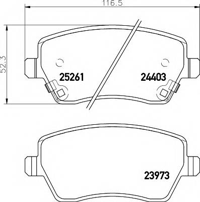 HELLA 8DB 355 015-981 Комплект гальмівних колодок,