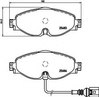 HELLA 8DB 355 020-191 Комплект гальмівних колодок,