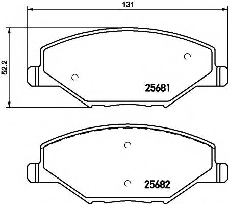 HELLA 8DB 355 020-521 Комплект тормозных колодок,