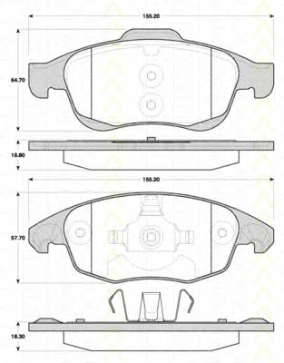 TRISCAN 8110 38005 Комплект тормозных колодок,