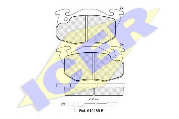 ICER 180633 Комплект тормозных колодок,