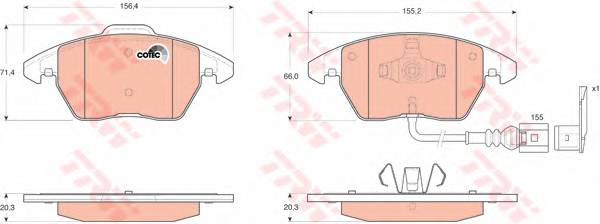 TRW GDB1550 Комплект гальмівних колодок,