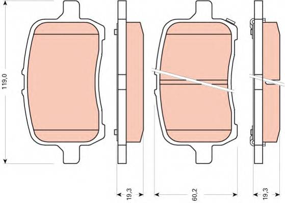 TRW GDB1755 Комплект гальмівних колодок,