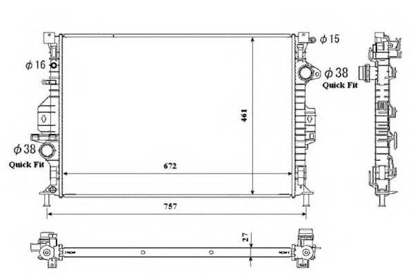 NRF 53811 Радіатор, охолодження двигуна