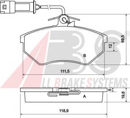 A.B.S. 36791 Комплект тормозных колодок,