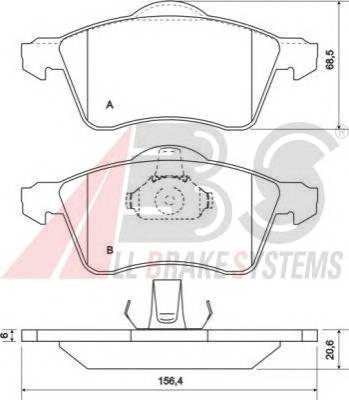 A.B.S. 36986 Комплект тормозных колодок,