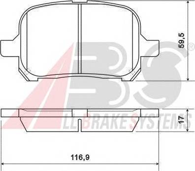 A.B.S. 37033 Комплект тормозных колодок,