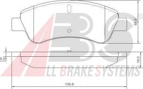 A.B.S. 37272 Комплект тормозных колодок,