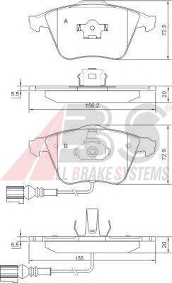 A.B.S. 37426 Комплект тормозных колодок,