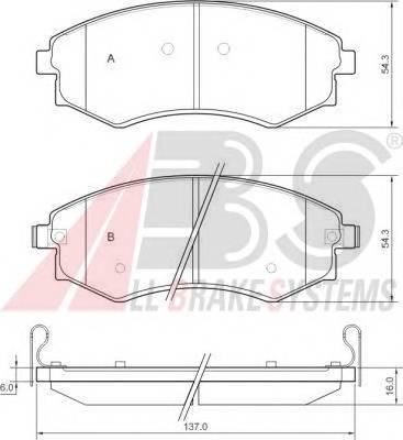 A.B.S. 37468 Комплект тормозных колодок,