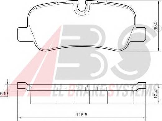 A.B.S. 37500 Комплект гальмівних колодок,