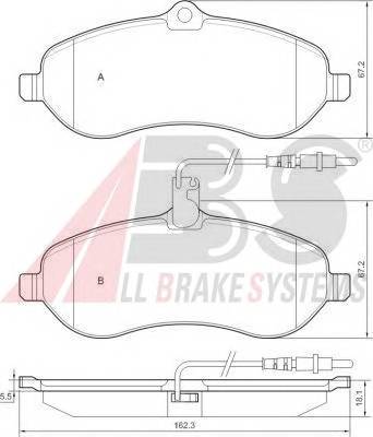 A.B.S. 37589 Комплект тормозных колодок,