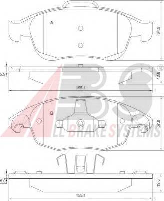 A.B.S. 37598 Комплект тормозных колодок,