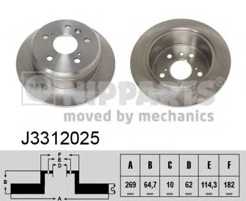 NIPPARTS J3312025 Гальмівний диск