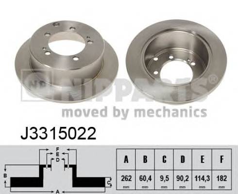 NIPPARTS J3315022 Тормозной диск