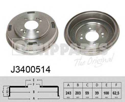 NIPPARTS J3400514 Тормозной барабан