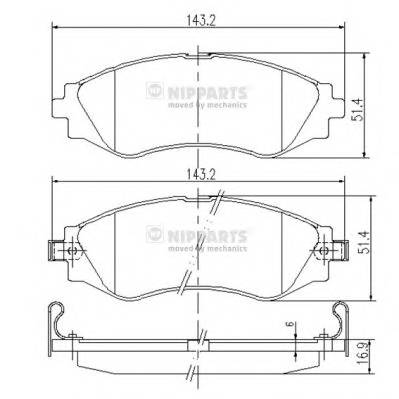 NIPPARTS J3600902 Комплект гальмівних колодок,