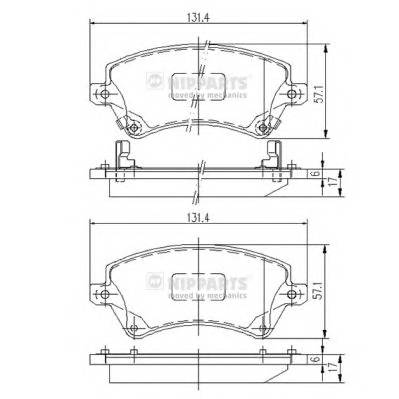 NIPPARTS J3602101 Комплект гальмівних колодок,