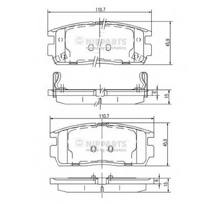 NIPPARTS J3610905 Комплект гальмівних колодок,