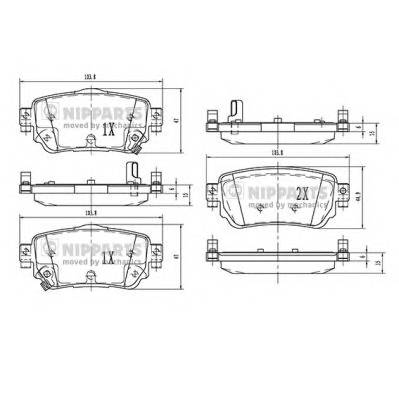 NIPPARTS N3611060 Гальмiвнi колодки, к-кт.