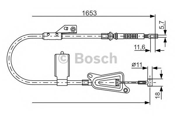 BOSCH 1 987 477 915 Трос, стояночная тормозная