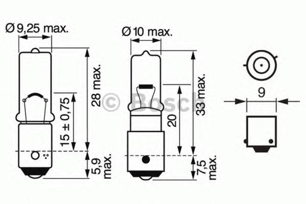 BOSCH 1 987 302 232 Лампа розжарювання, ліхтар