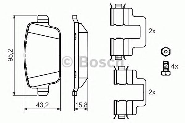 BOSCH 0 986 494 214 Комплект тормозных колодок,