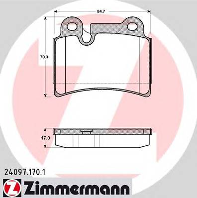 ZIMMERMANN 24097.170.1 Комплект гальмівних колодок,