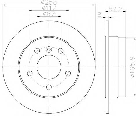 HELLA 8DD 355 111-101 Тормозной диск