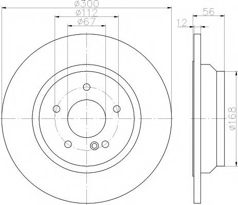 HELLA 8DD 355 115-411 Тормозной диск