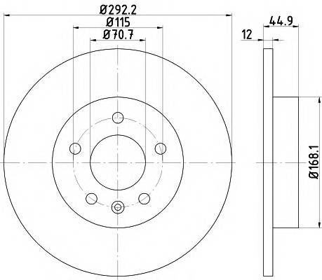 HELLA 8DD 355 116-601 Тормозной диск