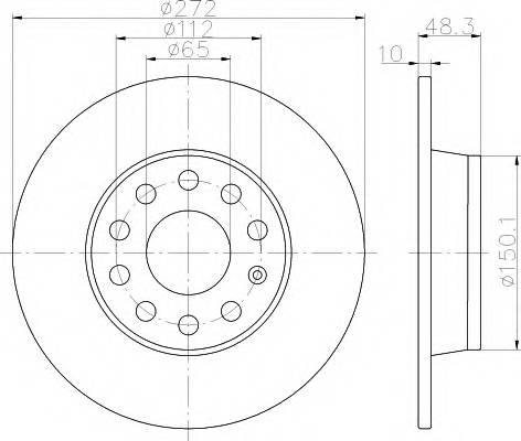 HELLA 8DD 355 116-971 Тормозной диск