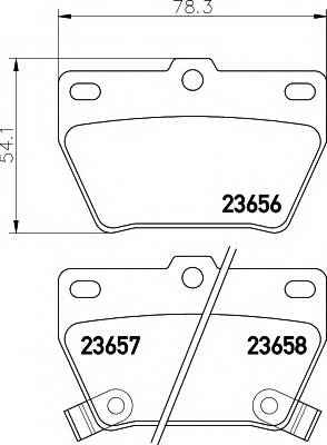 HELLA 8DB 355 010-521 Комплект гальмівних колодок,