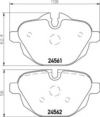 HELLA 8DB 355 013-921 Комплект тормозных колодок,