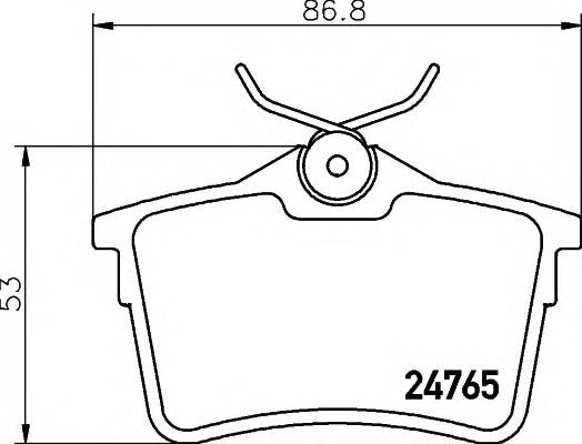 HELLA 8DB 355 014-081 Комплект гальмівних колодок,