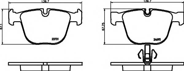 HELLA 8DB 355 014-141 Комплект тормозных колодок,