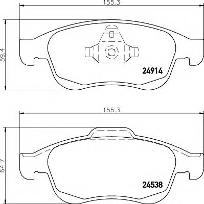 HELLA 8DB 355 014-791 Комплект тормозных колодок,