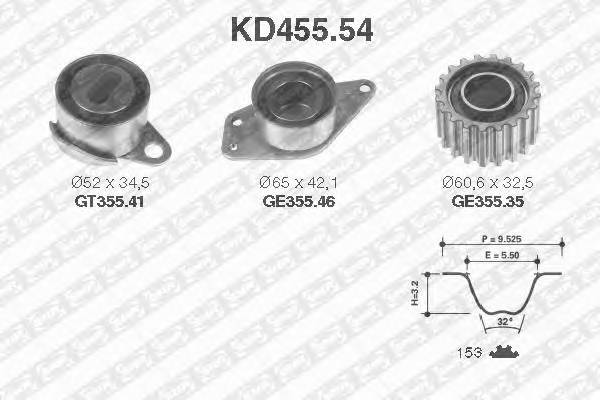 SNR KD455.54 Комплект ремня ГРМ