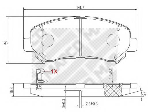 MAPCO 6831 Комплект гальмівних колодок,