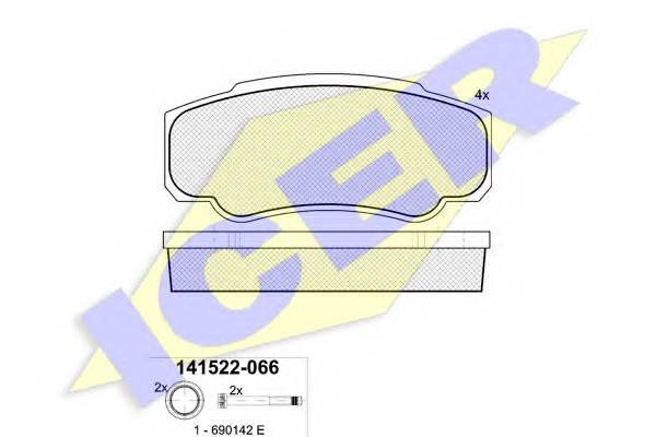 ICER 141524 Комплект гальмівних колодок,