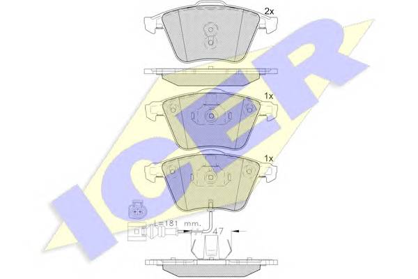 ICER 182148 Комплект тормозных колодок,