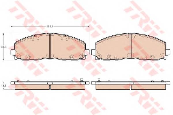 TRW GDB1944 Комплект тормозных колодок,